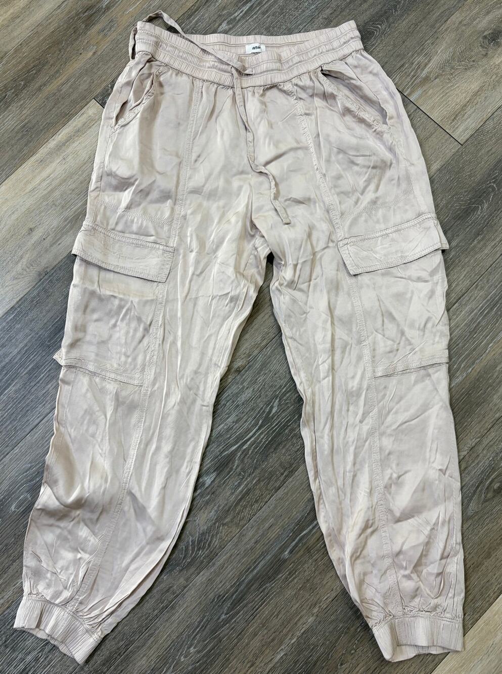 Aerie Shiny Pink Cargo Jogger Pants High Rise Lightweight Casual Size S